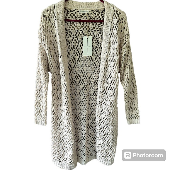 Moon & Madison Open Knit Cardigan in Oatmeal. Size XS. NWT - Picture 2 of 8